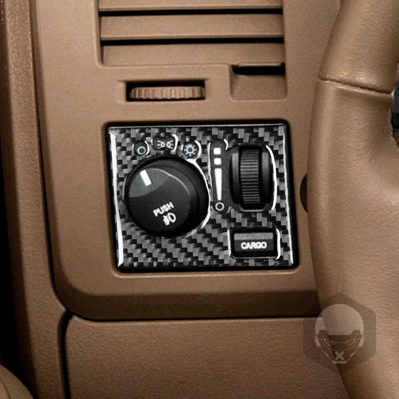For Ram 1500 2006-2008 2500 3500 2006-2009 Car Accessories Carbon Fiber Headlight Switch Control Panel Cover Interior Sticker