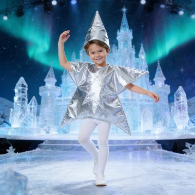 Silver/Gold Nativity Star Costume for Kids Christmas Scene Cosplay Outfits for Sunday School Church Supply
