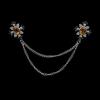 Fashion Gentleman Tassel Brooch For Men Suit Shirt Collar Crystal Cross Chain Lapel Pin Rhinestone Retro Wedding Accessories