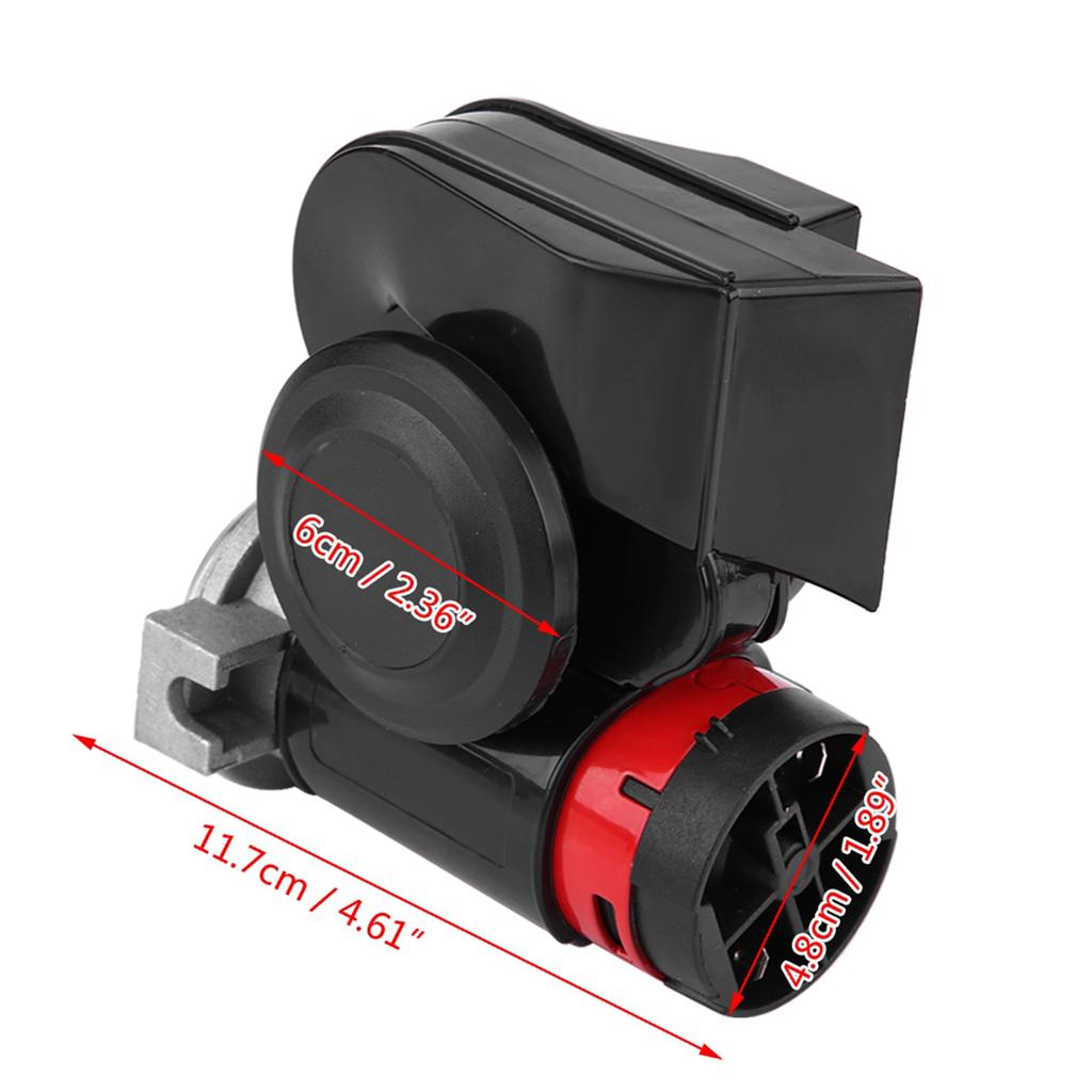 12V 139DB  Electronic Snail Ultra Compact Dual Air Horn for Motorcycle Yacht Boat Dual Air Horn  Electronic Snail Horn