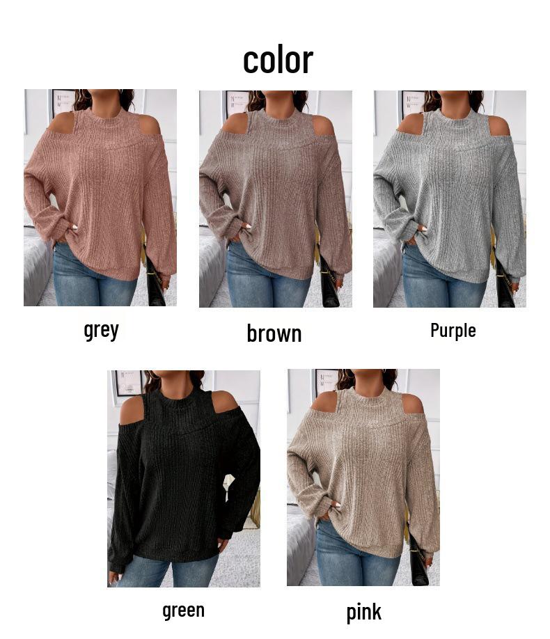 Women's Off-the-Shoulder Casual Long Sleeve T-Shirt