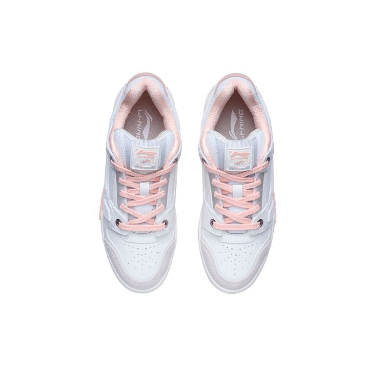 Li-Ning Comfortable Classic Non-Slip Wear-Resistant Low-Top Skate Shoes Women sneaker White AGCR400-3