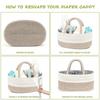 Baby Diaper Storage Basket With Removable Dividers And Cotton Rope For Nursery Organization