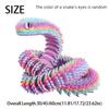 30/45/60cm 3D Printed Snake Toy Multicolor Animal Simulation Model  Halloween