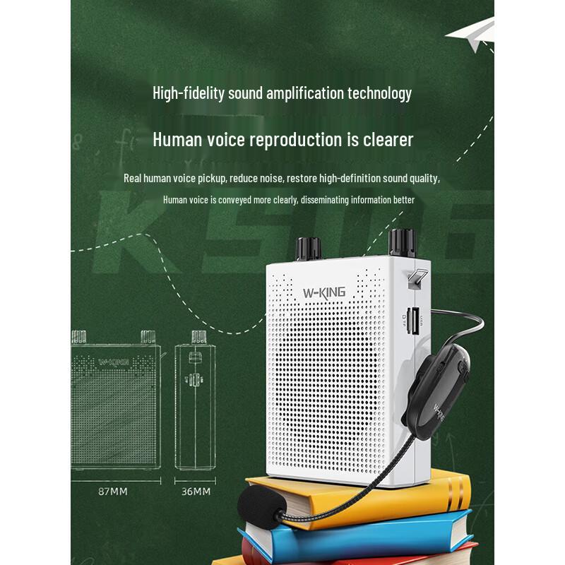 W-King KS06 Portable Voice Amplifier with Wireless Microphone CN Plug (adapter Included)