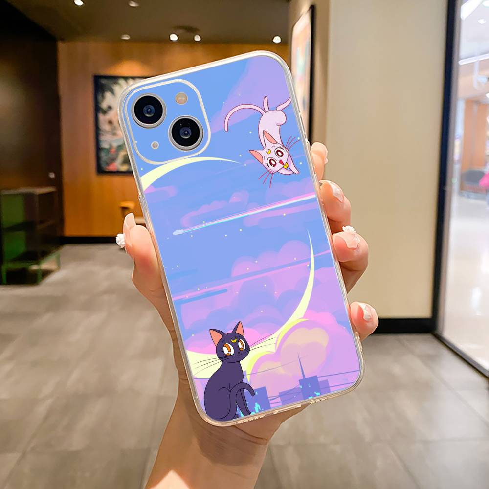 S-Sailor- Moon Phone Case For iPhone17,16,15,14,13,12,11 ,Pro Max,16/15/14 Plus Transparent Cover