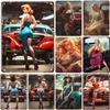 Vintage Pinup Auto Modell Metall Zinn Zeichen Sexy Mädchen Wand Poster Plaque Retro Eisen Malerei Dekoration Für Home Cafe Sp