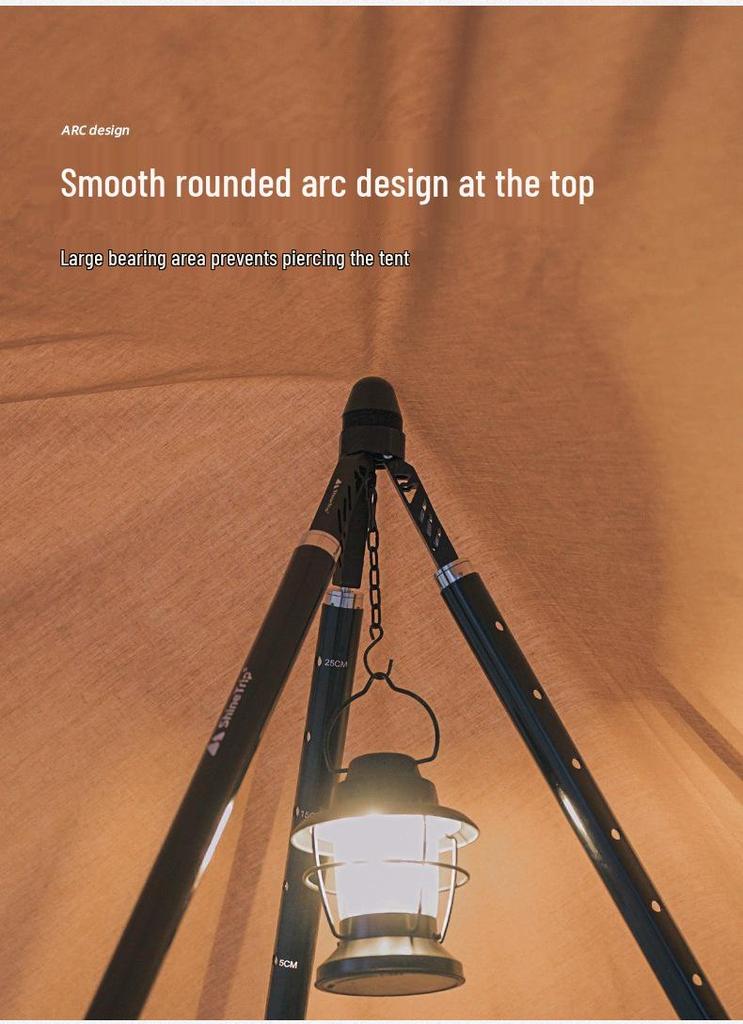 Outdoor Mountain Multi-functional Aluminum Tripod: Camping Rack & Lamp Holder