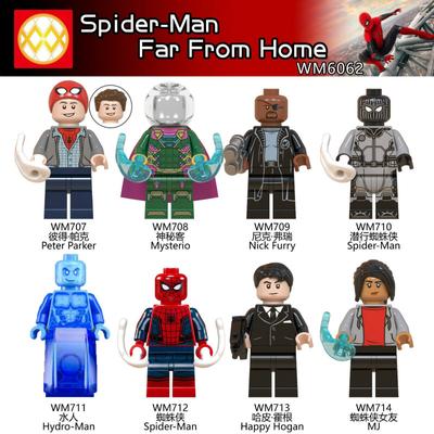 TopLovely Spiderman Peter Parker Minifiguren MJ Mysterio Hydro Man Bausteine Kinderspielzeug WM6062