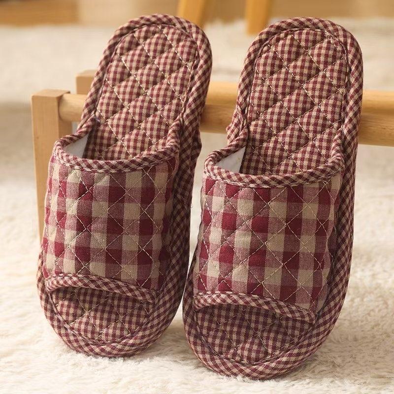 New Four Seasons Cotton Non-slip Fabric Bottom Cloth Slippers Men's and Women's Indoor Household Mute Wooden Floor