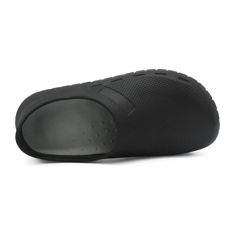 Fashion Men's Kitchen Non-slip Shoes High Quality Men's Rain Boots Waterproof Oil-proof Chef Special Shoes 2024 New Slip-on Male Flats
