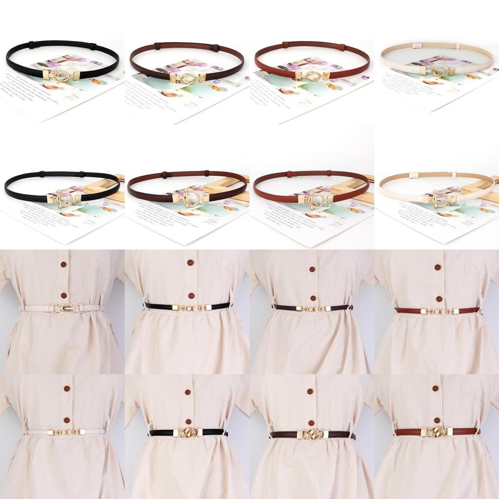 Pu Leather Minimalist Waist Belt With Metal Buckle For Office And Dresses Casual
