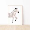 Cute Cartoon Animals Posters Giraffe Donkey Cattle Sheep Prints Canvas Printing Rustic Farmhouse Wall Art Picture for Home Decor