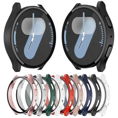 Gehärtetes Glas+Hülle für Samsung Galaxy Watch 7/6/5/4 Abdeckung 44mm 40mm Voll-PC-Stoßfänger Displayschutz Galaxy Watch FE Zubehör