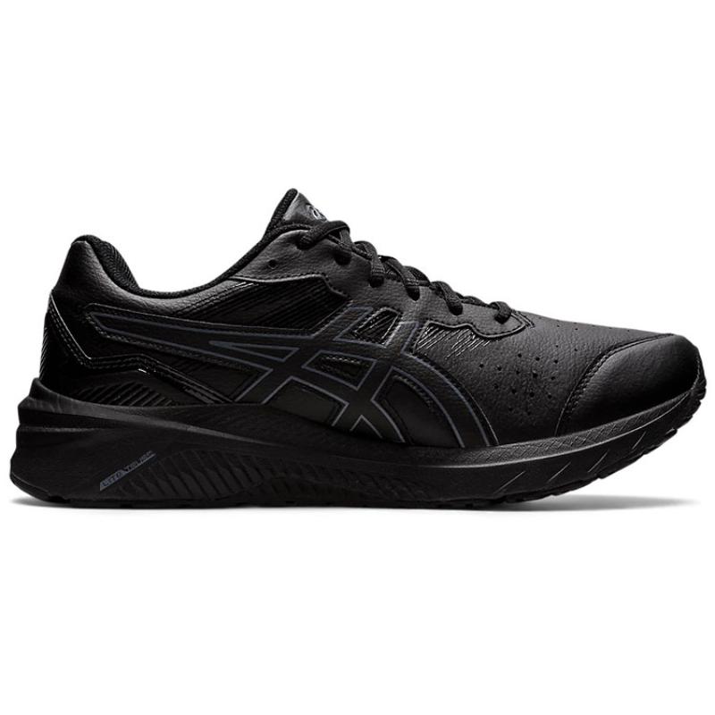 ASICS GT 1000 Leather 2 Abrasion Resistant Low top Training Sprint Running Shoes Men's Black 2E Width Sneakers 1131A059-001