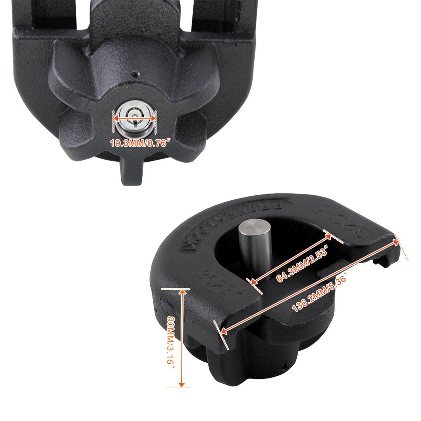 

2-5/16 Inch American Coupler Anti-theft Trailer Hitch Lock for RV, Camping, and Agricultural Use
