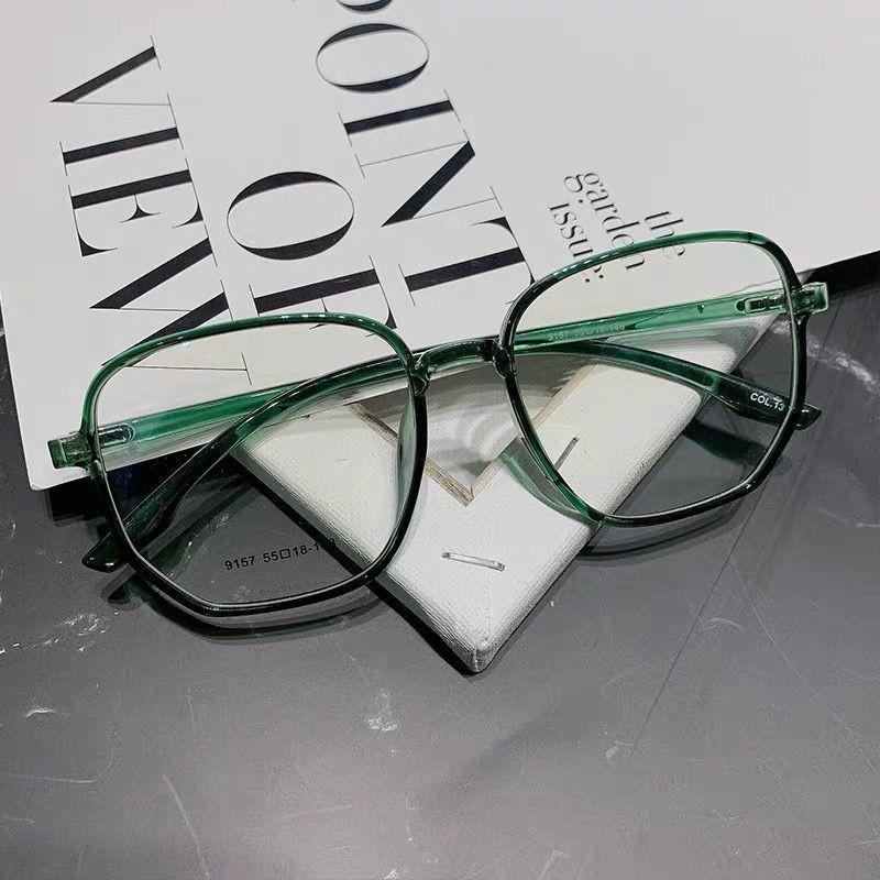 Transparent Large Frame Computer Eyeglasses Women Square Anti Blue Light Optical Spectacle Flat Lens Eye Protection Plain Eyeglasses