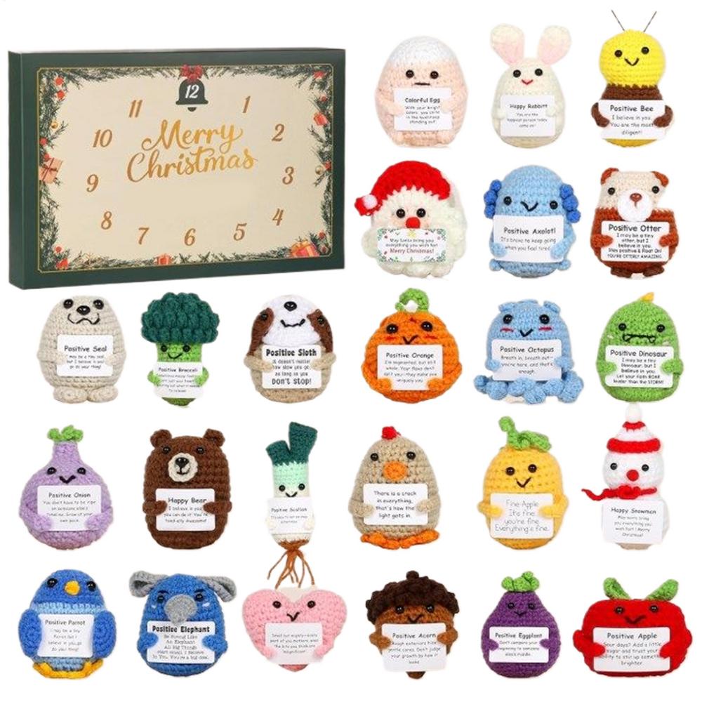 

Christmas Calendar 2d Acrylic Holiday Party Favor Decorations 24 Days Positive Crochet Animals Christmas Adventure Calendars as picture зелёный