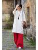 Vintage-Inspired Cotton Linen Qipao: Frog Button Women's Long Shirt
