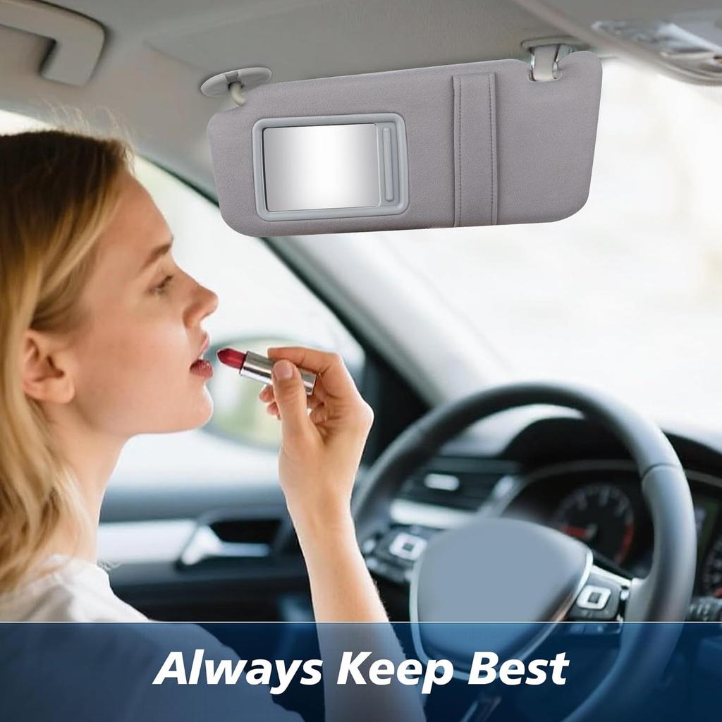 Gray Left Driver Side Sun Visor Fit For Toyota Camry 2007 2008 2009 2010 2011 Without Sunroof And Left & Right Driver Passenger Side 74320-06780-B0