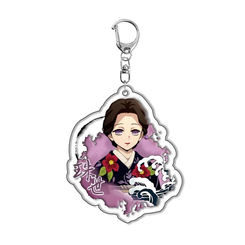 

Demon Slayer Kimetsu no Yaiba Tanjiro Kamado Nezuko Kamado Acrylic Key Ring Animation Merchandise Cross Border Ready Stock 5.5cm