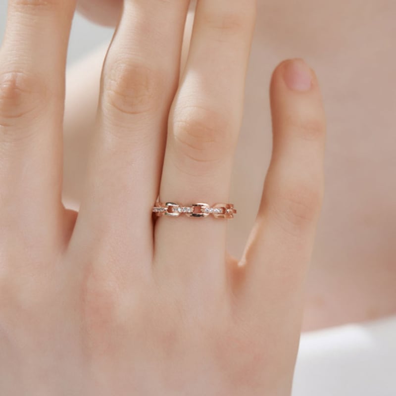 CRANNE Cubic Chain Open Ring C24RB096