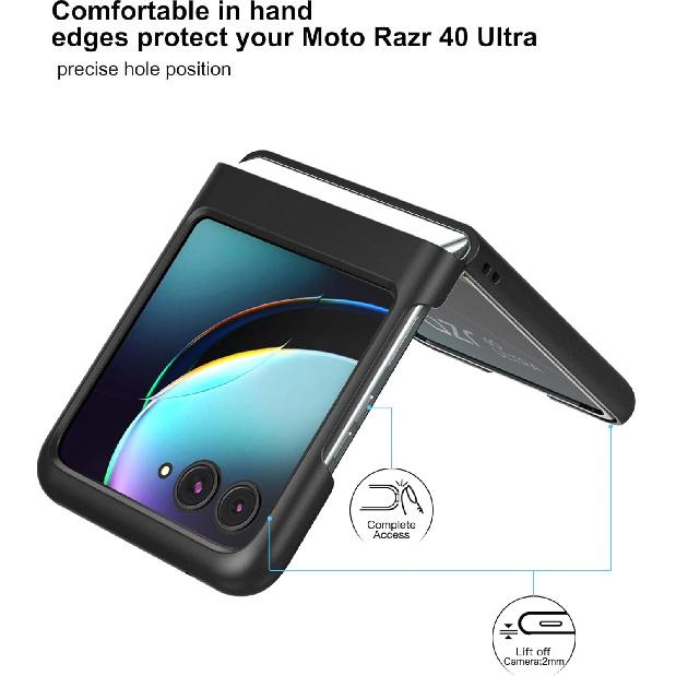 Foluu (Upgraded Slim Fit Case for Motorola Razr Plus 2023, Ultra Thin Matte PC with Non-Slip Grip Full Protection Protective Cover for Motorola Razr+