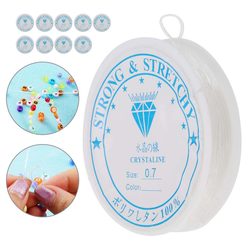 Kristall-elastische Schnur, transparenter Perlenfaden zur Schmuckherstellung (0.7mm * 11m)