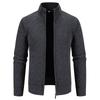 New Winter Men's Fashionable Casual Stand-up Collar Sweater Jacket Thickened Velvet Jacket for Young and Middle-aged People