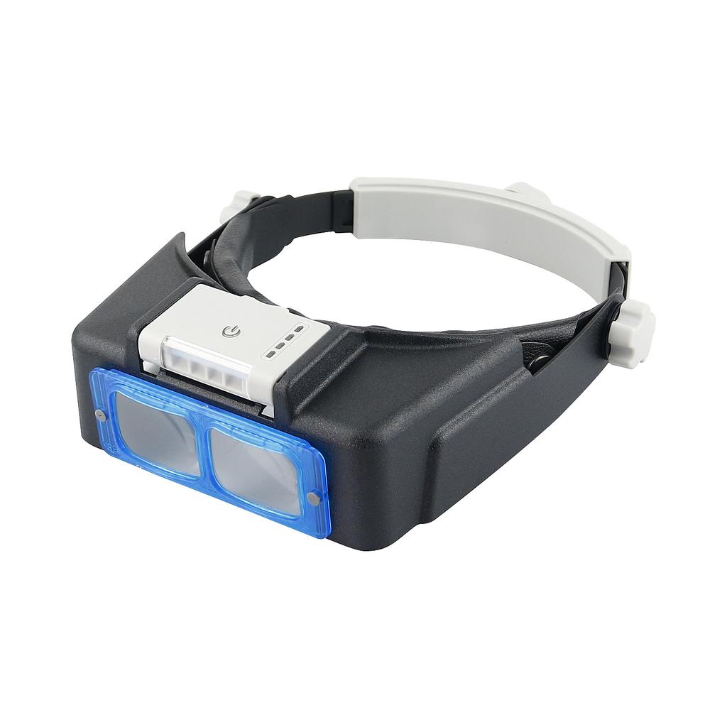 Head Mount Magnifier Glasses with 4 LED Light Hands Free Magnifier 1.5X 2X 2.5X 3.5X Loupe Lluminated Magnifier for Reading