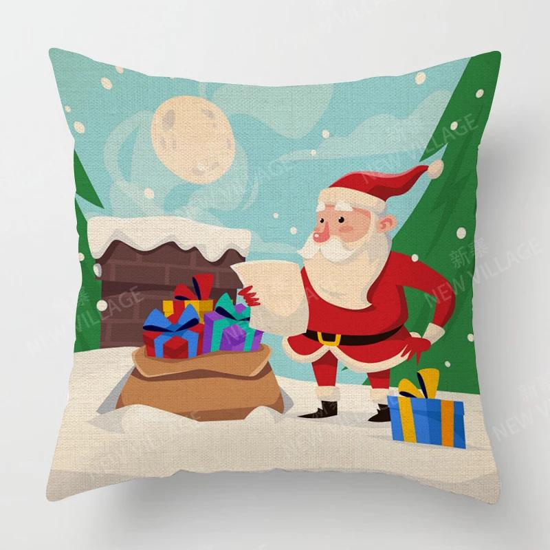 Decorative Cushion Home Living Room Decor Throw Pillow Cover 40*40 40X40Cm 60X60Cm 45X45Cm 50X50Cm Plant Winter Merry Christmas