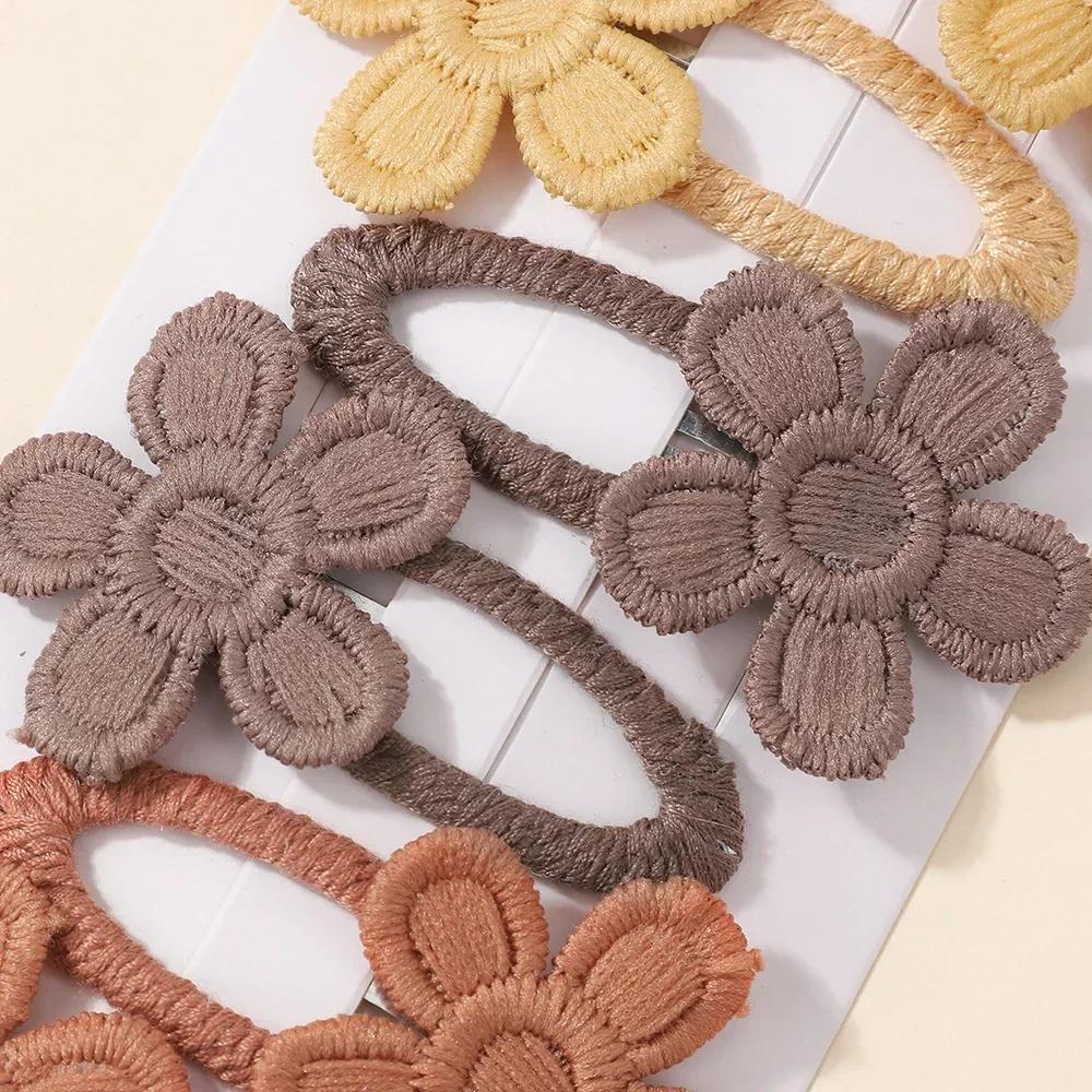 RAINBOW BOWS Ins Style Daisy Flower Hair Clip Set for Baby Girls Lovely Hair Bang Clips Hairgripes Barrette Kid Hair Accessories