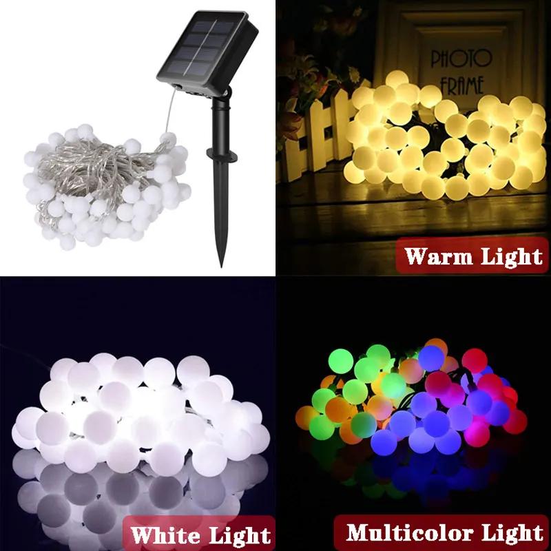 8 Modes Solar Light Crystal Ball Honey Bee LED String Lights Fairy Lights Garlands for Christmas Party Easter Outdoor Decoration