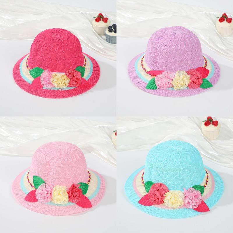 Scenic spot stall supply, summer baby hats, sun protection children's straw hats, children's sun hats, summer cool hats, children's hats