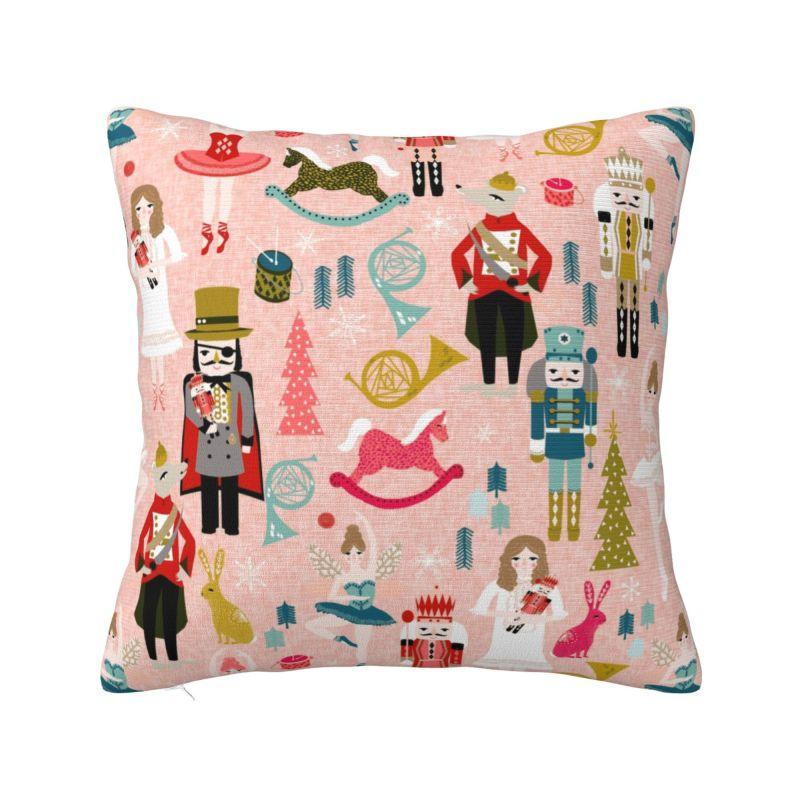 Nutcracker Soldier King Pillow Covers Decorative Cartoon Christmas Nutcrackers Nordic Cushion Cover Car Pillowcase