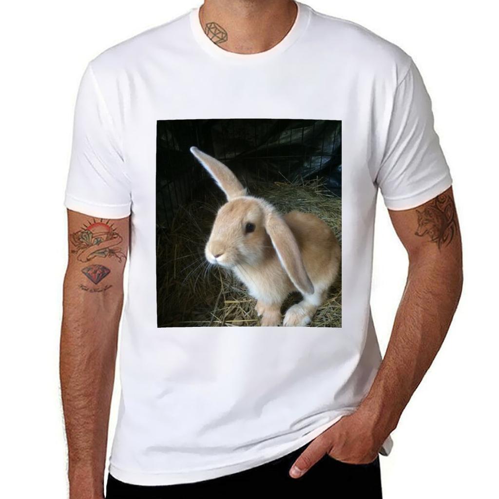 Little Tan Bunny With One Lop Ear Tshirt Classic Basic Casual Tshirt