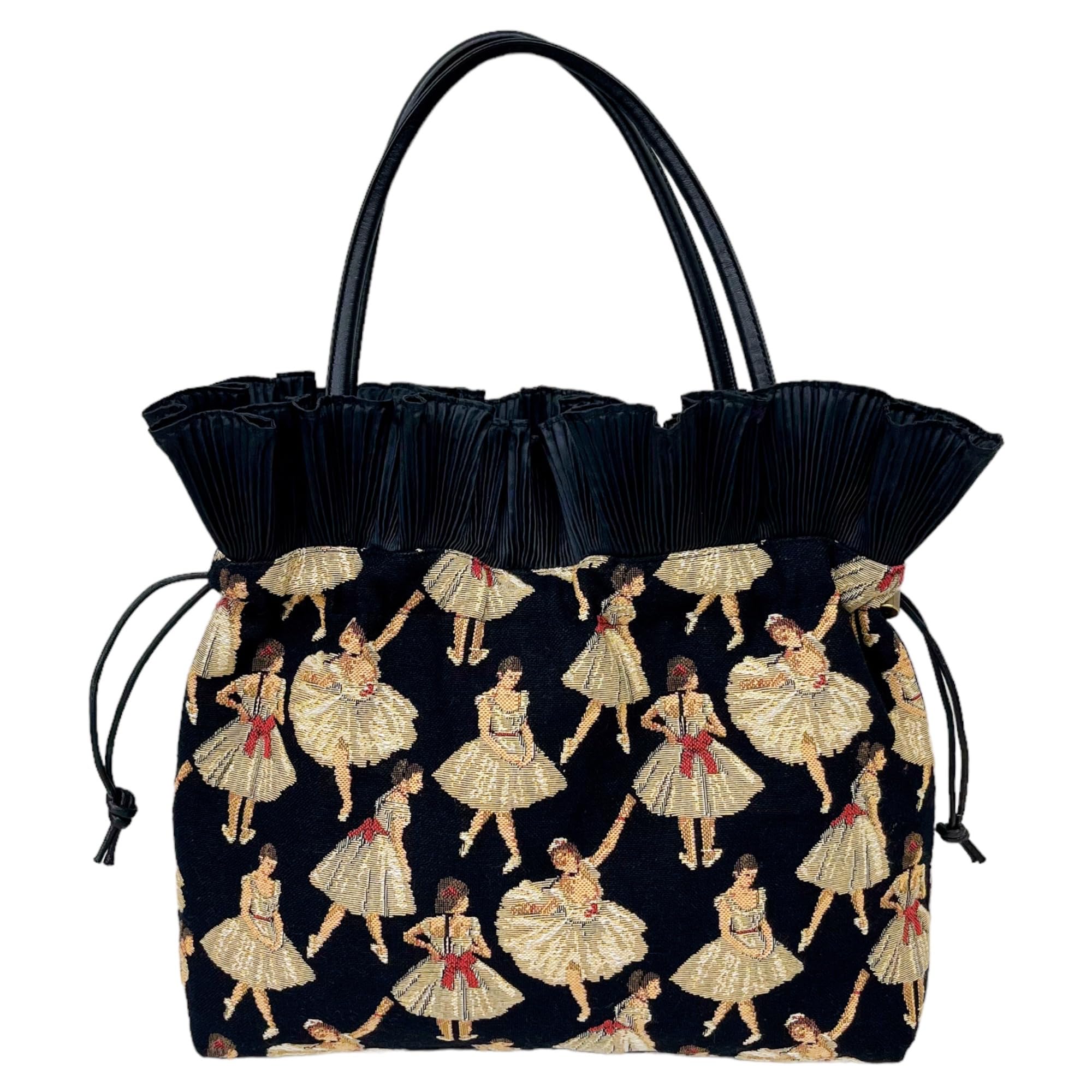 Сумка-тоут с оборками Belle Blanche, Гобеленовая балерина (Балерина ЧерныйЧерный)