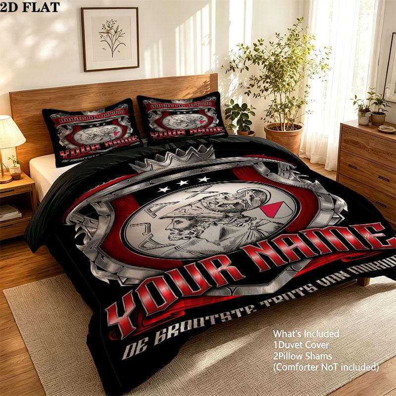 Custom Afc Ajax Bedding Quilt Set Quilt Cover Pillowcase Home Decoration Birthday Gift (1 * duvet cover + 2 * pillowcase, without core)