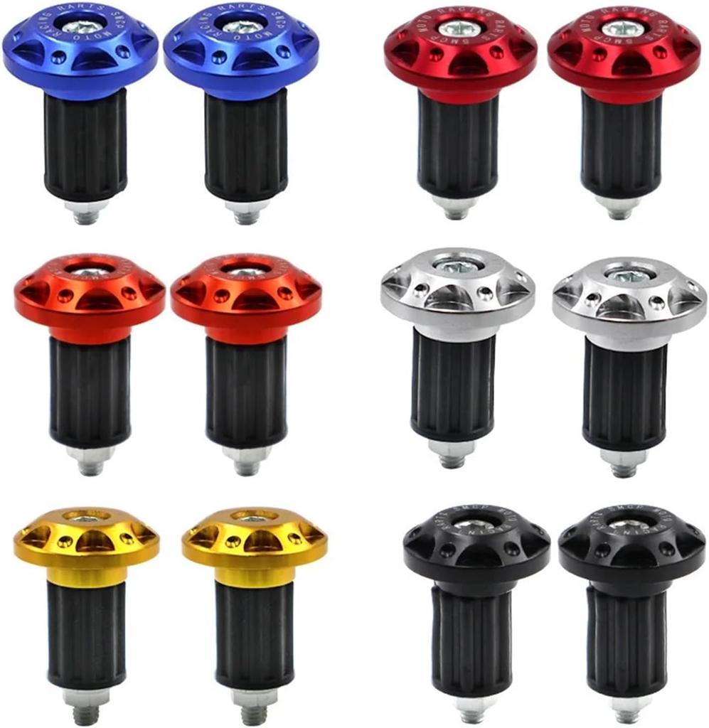 Handlebar End Caps Handlebar Grip Caps Handlebar End Weights for Bike Bicycle 2pcs (Silver)