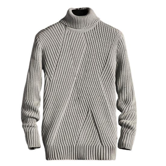 Turtleneck Men Sweater Thick Acrylic Fiber Winter Autumn Base Shirt for Daily Wear