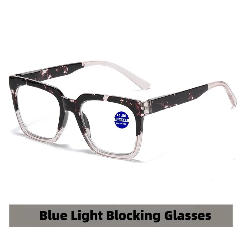 

Очки для чтения Fashion Square Full Frame, женские, для ежедневного использования, очки для дальнозоркости, защищают глаза от синего света, мужские очки 4.0