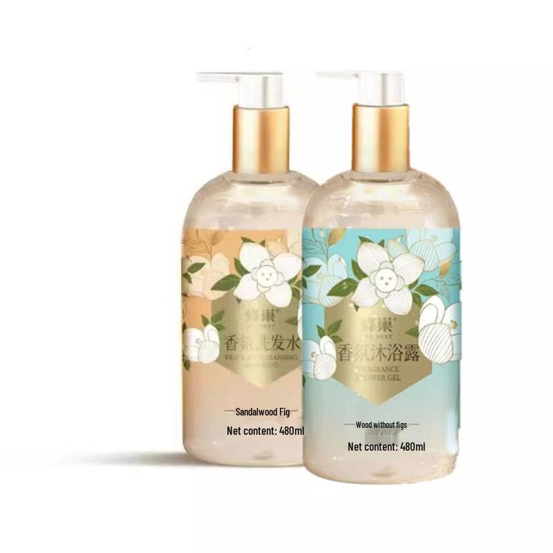 BEE NEST Sandalwood Fig Scented Shampoo & Shower Gel Set