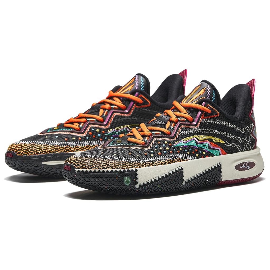 New Anta KAI 2 Cushioning, Abrasion Resistant, And Resilient Properties Low Top Basketball Shoes Men's Black Green Orange 112521110S-3
