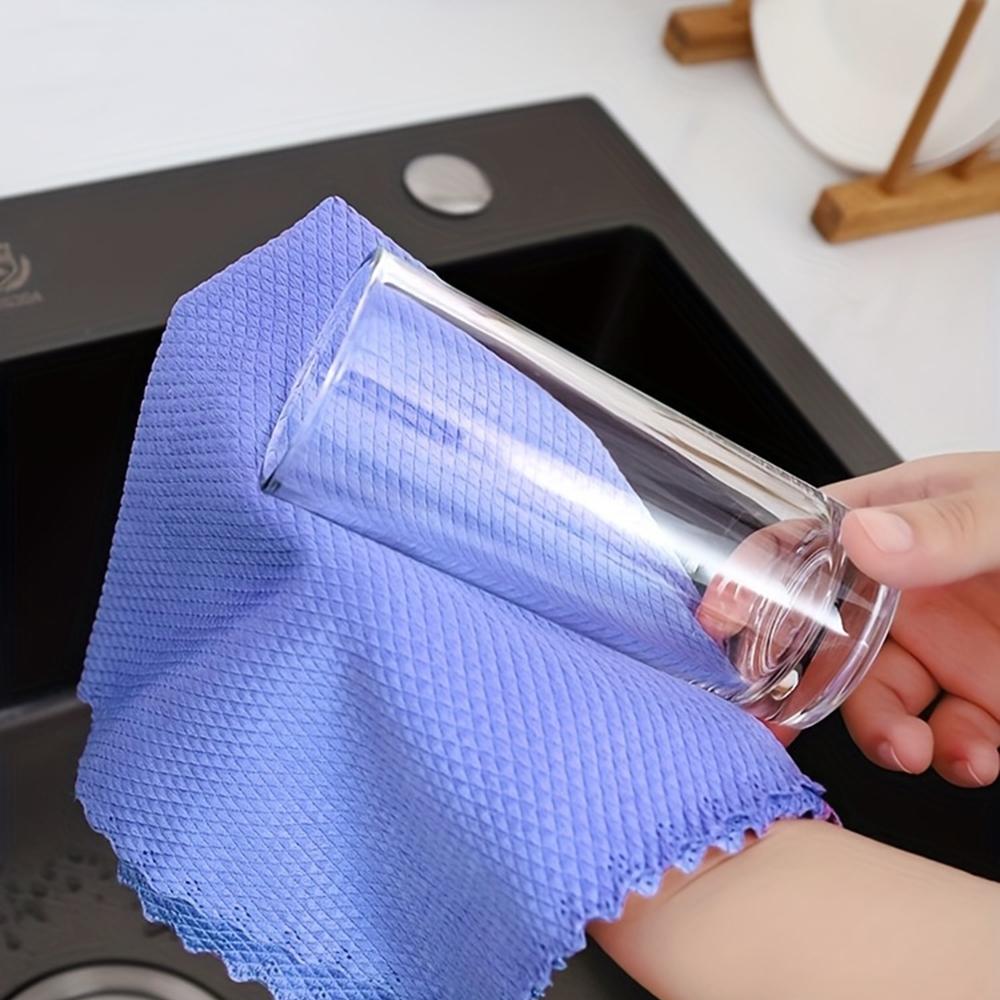 3Pcs Magic Cleaning Cloths | Streak-Free Glass Wipe Cloth, Removes Water Stains, Ideal for Kitchen, Glass & Car Mirror Cleaning