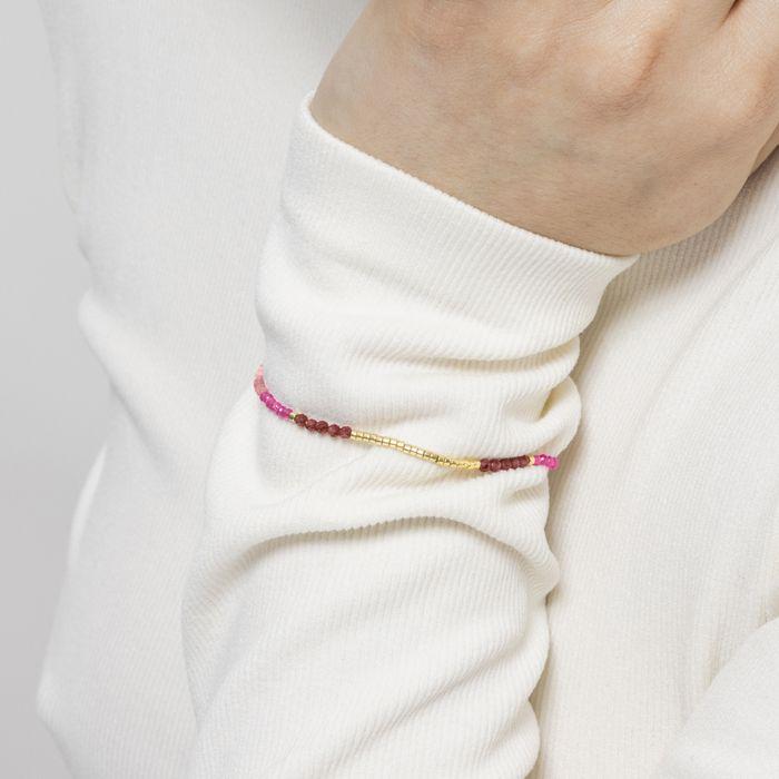 Bracelet - LUXENTER - Vados - Argent 925 - Finition or Jaune 18k - Cristal Rose