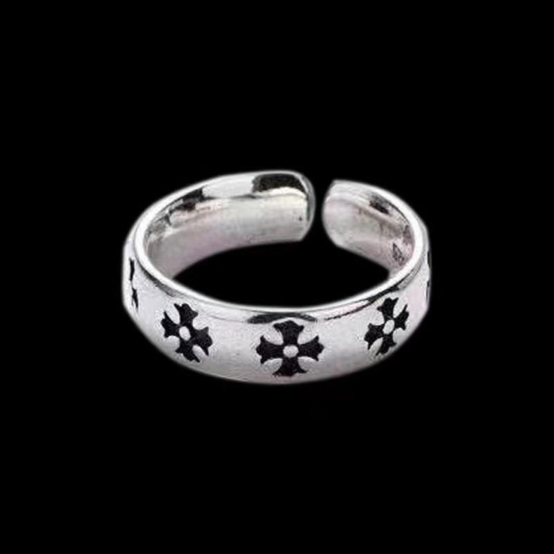 Rock Hip Hop Vintage Prsten Hipster Přehaný Vrána + Prsten na Ukazováček Dámský Prsten s Vyrytým Křížem