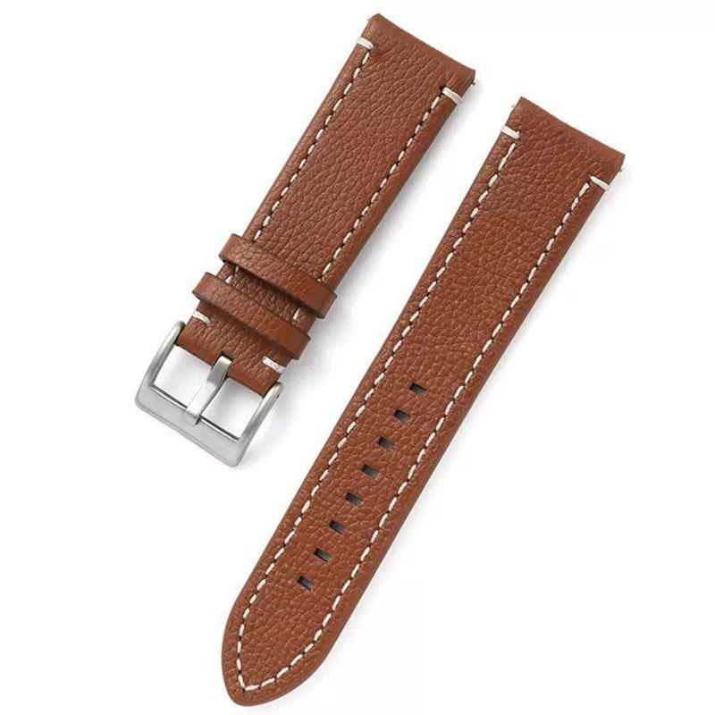 New Genuine leather lychee grain watchband 18mm 20mm 22mm 24mm pin buckle calfskin strap for brands automatic watch Black Brown