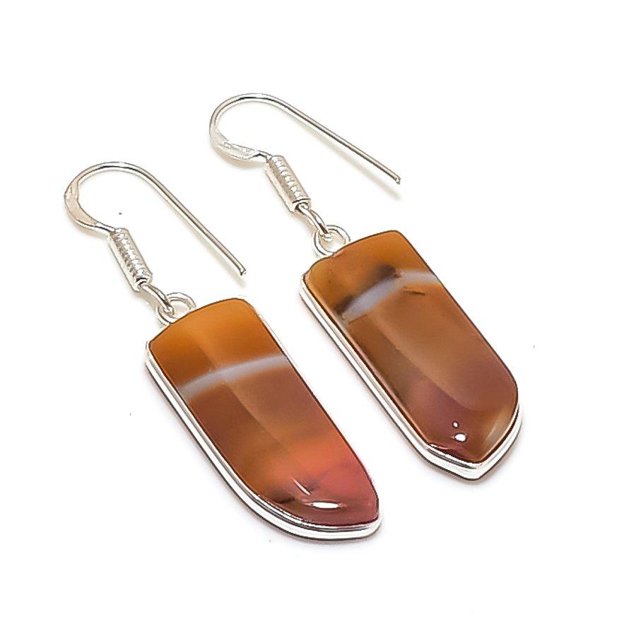 

Natural Mookaite Gemstone 925 Sterling Silver Jewelry Earring 1.77 AE-12158