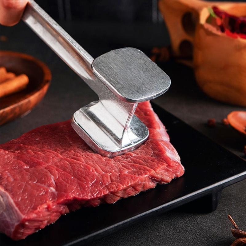 Aluminium Meat Mallets Hammer Tenderizer Textured Grip Meat Mallets Tenderizer Chicken Pounder Large Hammer Kitchen Tool