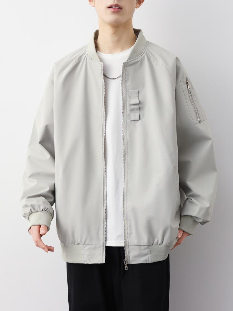 Herren Modische Lässige Pilot Jacke mit Baseballkragen für Herbst und Winter